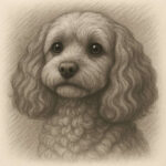 Pencil Sketch portrait of a Cockaoo