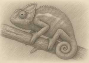 Custom pencil sketch portrait of a gecko