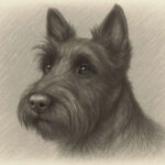 Pencil Sketch of a Scottish Terrier