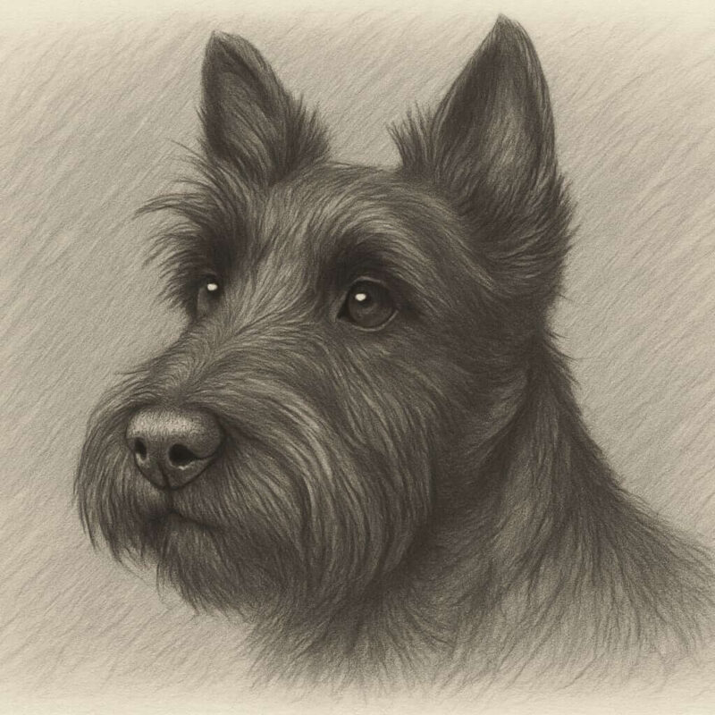 Pencil Sketch of a Scottish Terrier