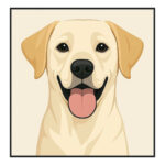 Modern, minimal portrait of a Labrador