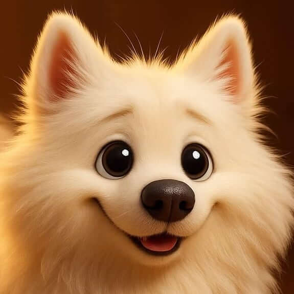 Thumbnail CGI image of Max for Japanese Spitz for a customer testimonial