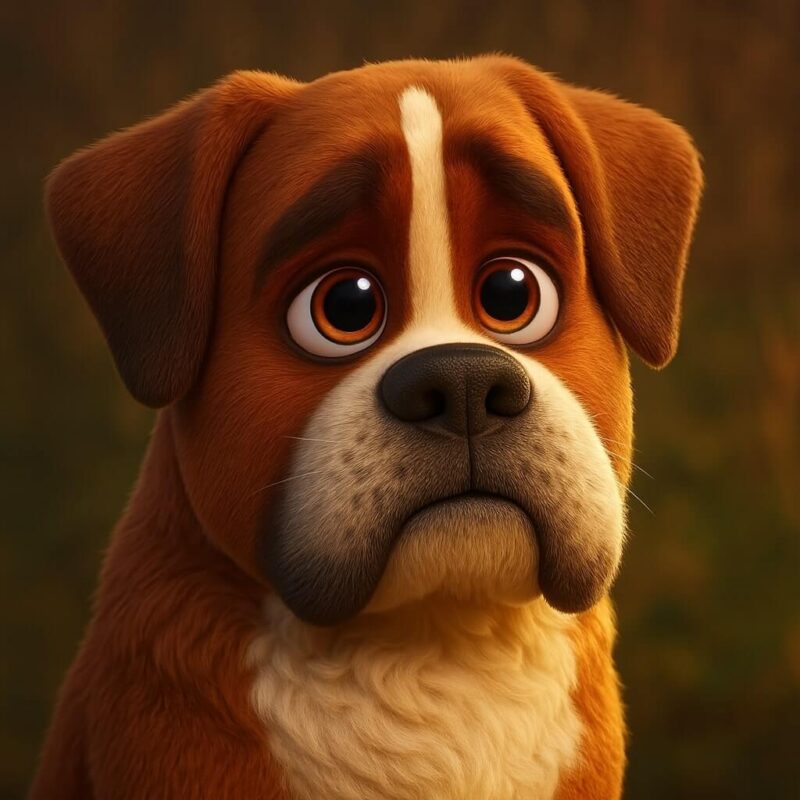 CGI style Boxer dog