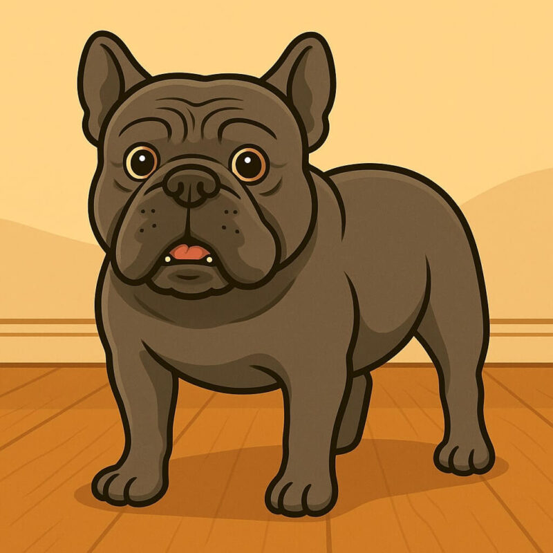 Classic cartoon style French Bulldog