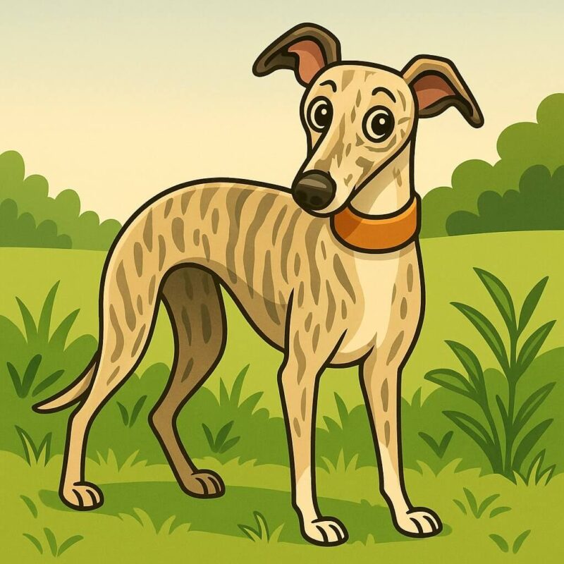Classic cartoon style Whippet
