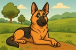 Classic cartoon style German Shepherd