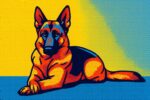 Pop Art style image of a German Shepherd