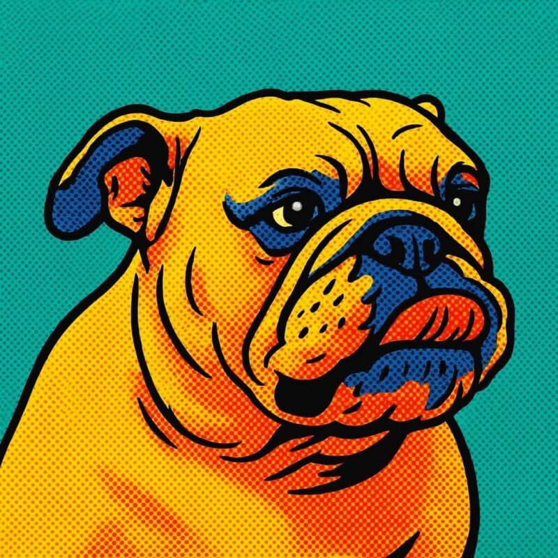 Pop Art style image of a Bulldog