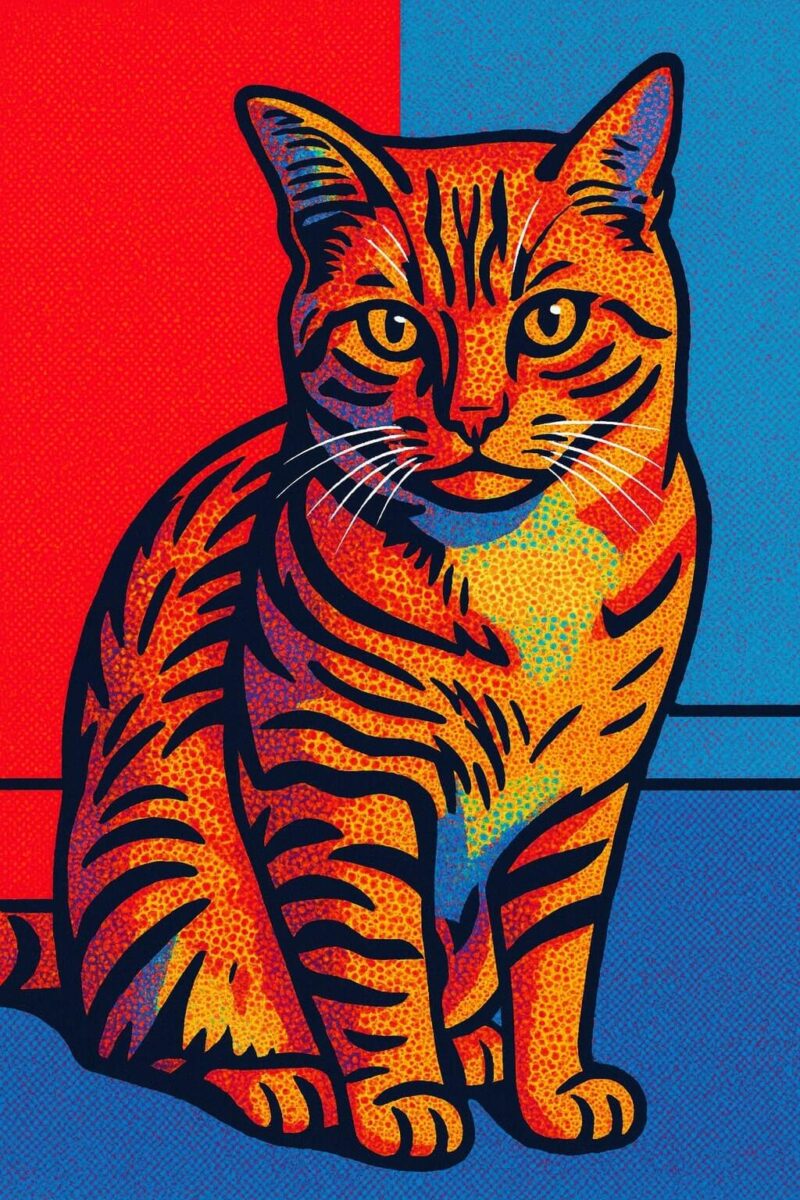 Pop Art style image of a cat