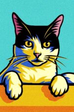 Pop Art style image of a cat