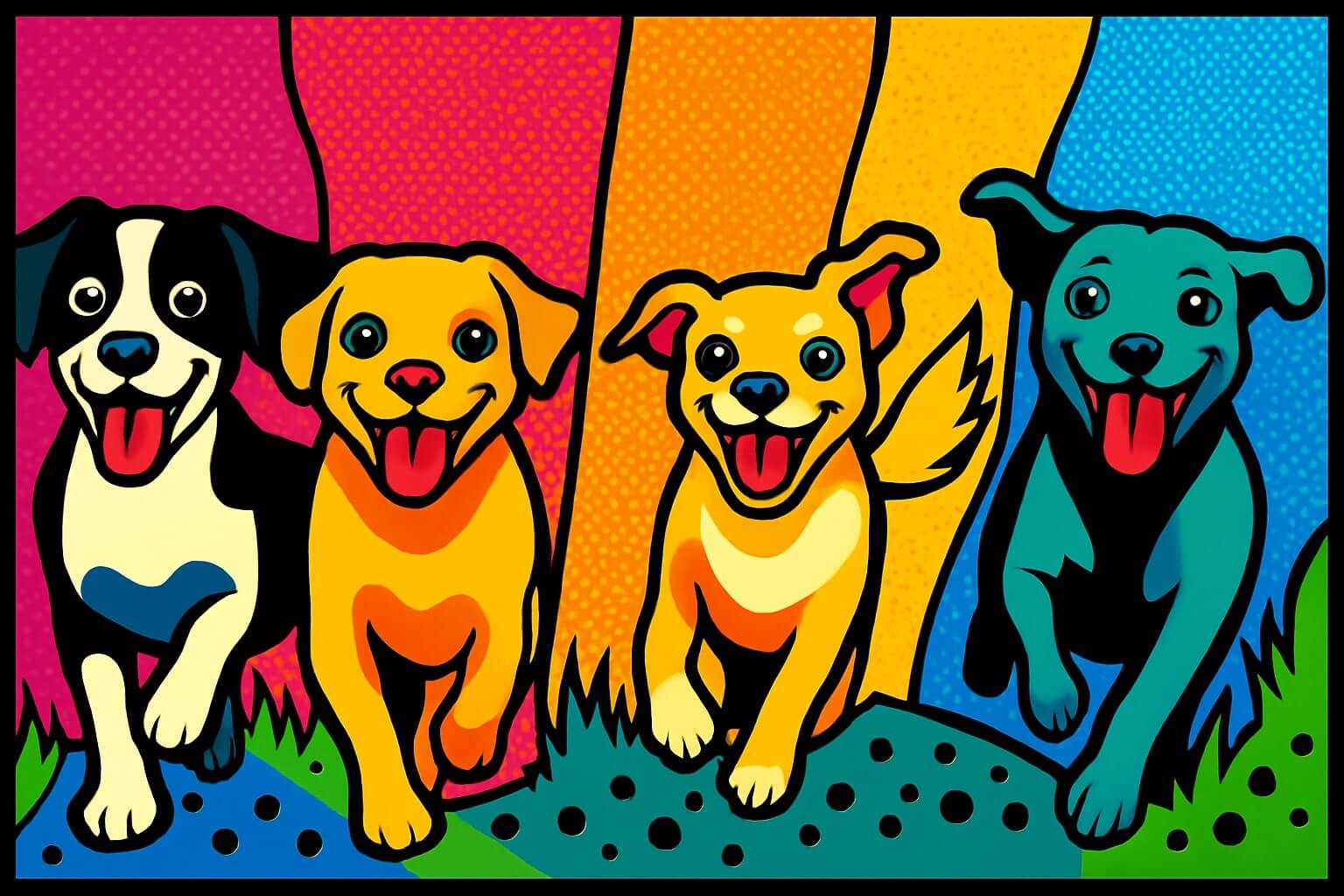 PopArtDogsRunning