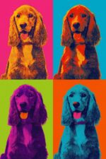Pop Art style image of 4 cockapoos