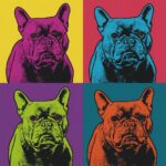 Pop Art style image of 4 French Bulldogs