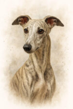 Signature Splash style portrait of a Whippet