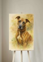A fine art print of a Whippet