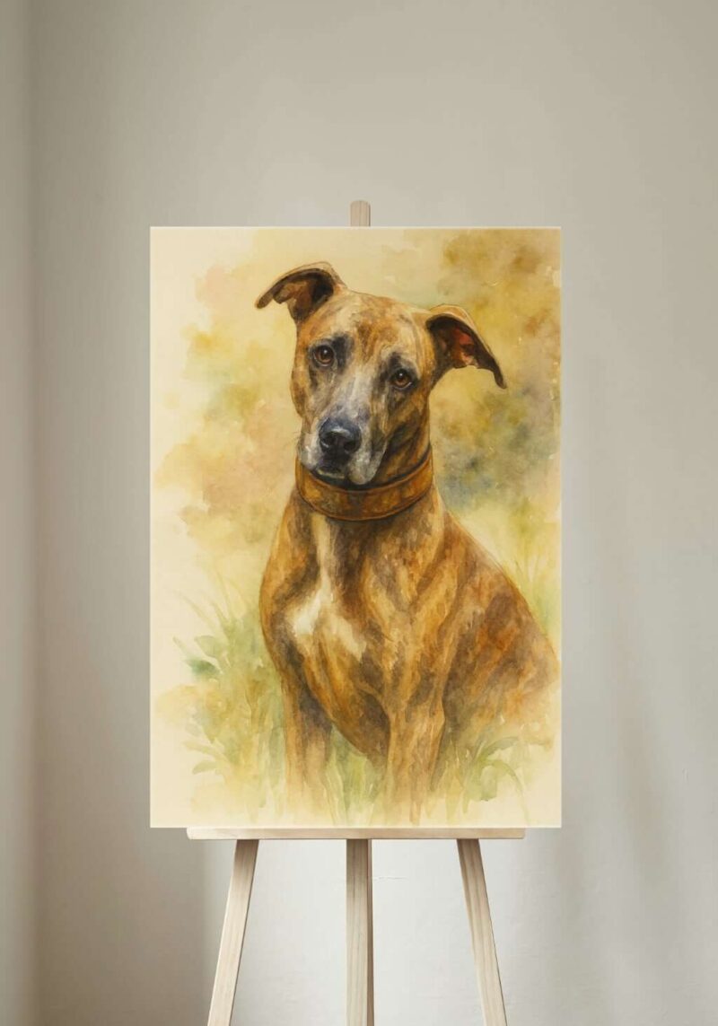 A fine art print of a Whippet