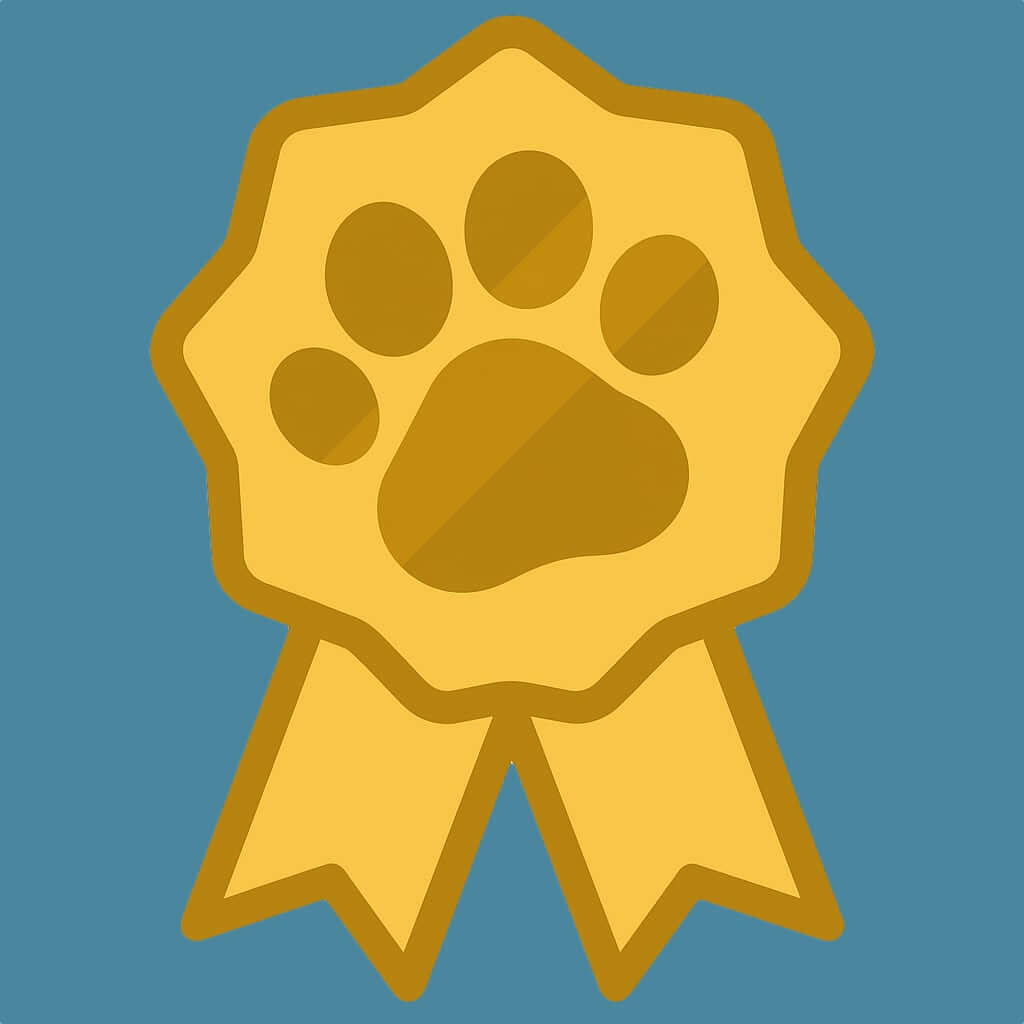 Pawcasso Points Badge Icon on a rosette