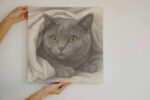 A square portrait of a cat